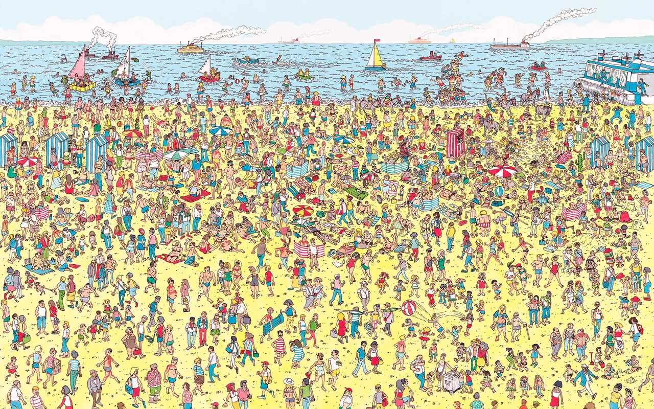 Where’s Waldo? illustrated crowd scene