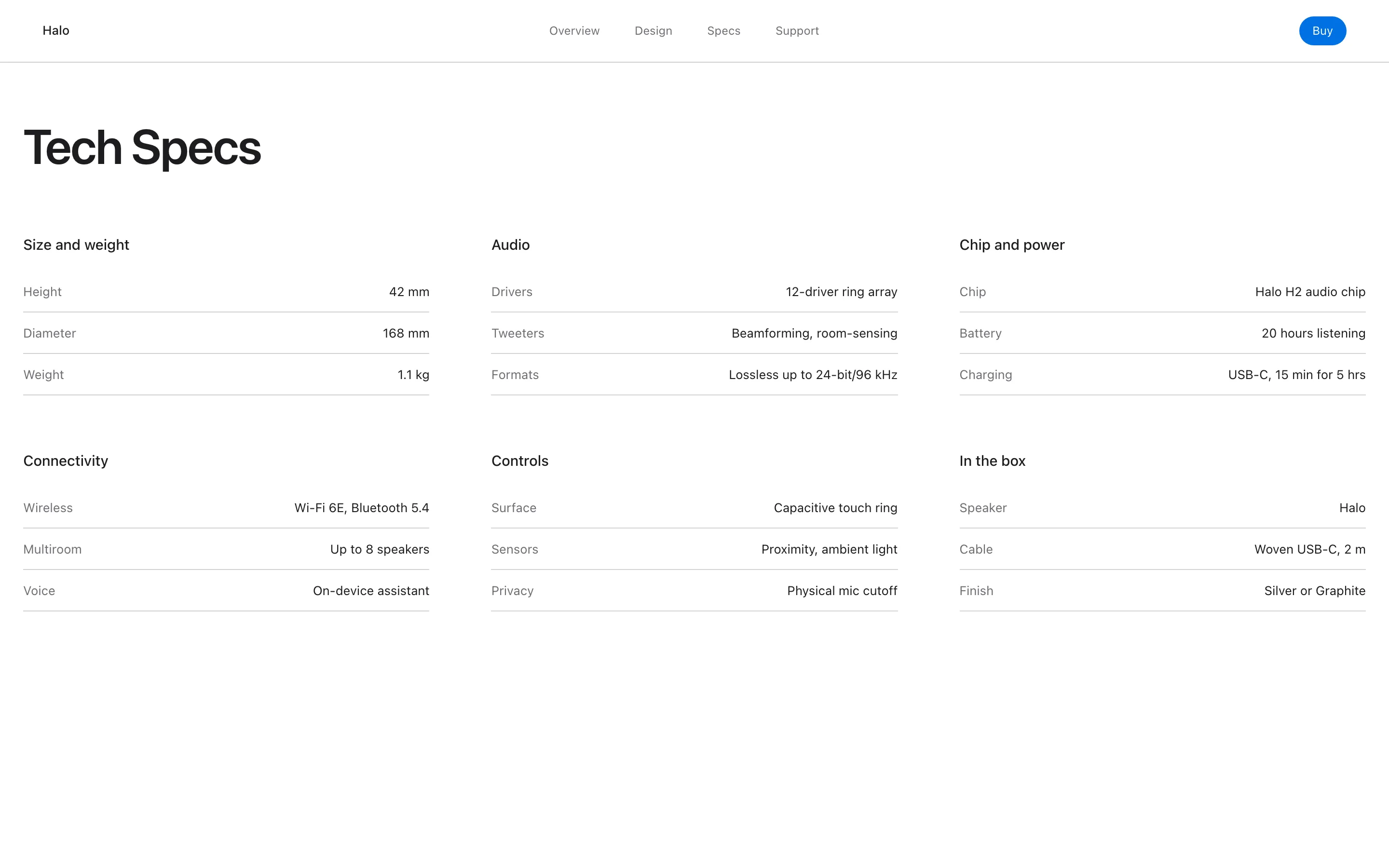 Apple Minimal: Tech specs