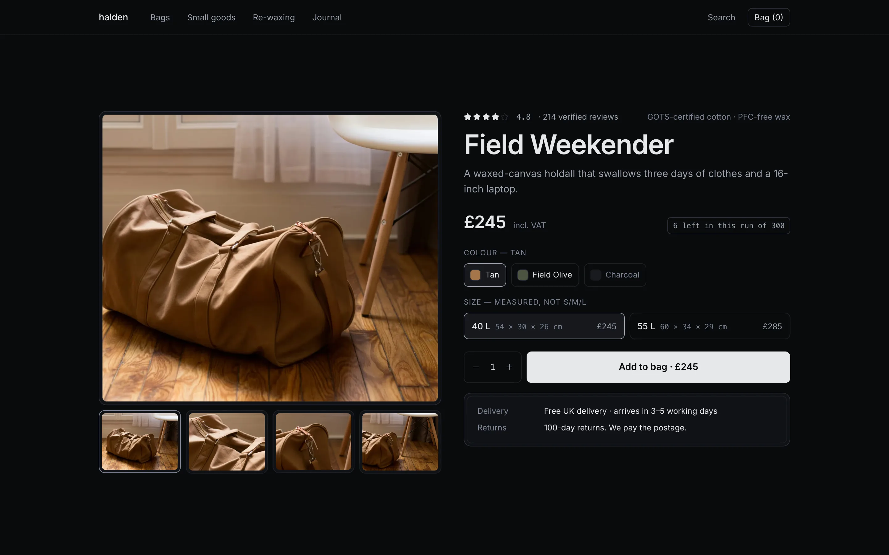 Ecommerce Brand: Rendered through skill-terminal-dark