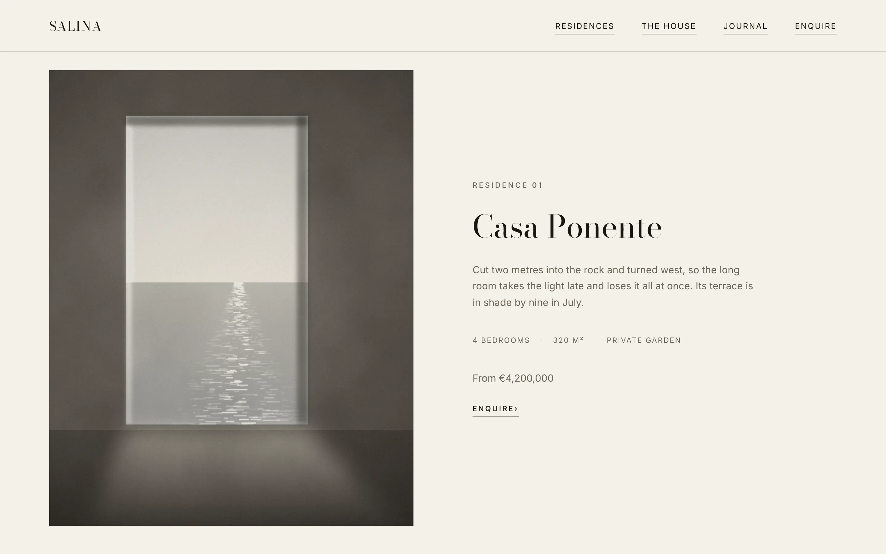 Luxury Serif: Residence and price